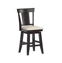 iNSPIRE Q Lea Panel Swivel Counter Stool With Linen Seat