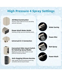 Cyqbd 8'' Metal Rainfall Shower Head Handheld Wand Extension Arm Hose Kit