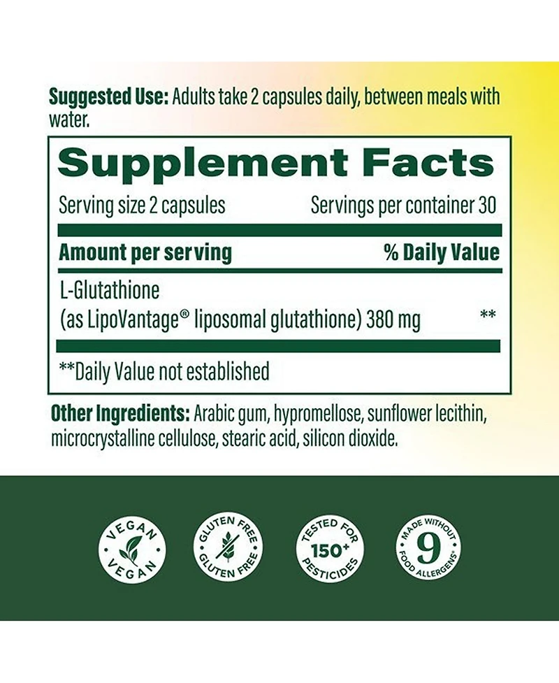 MegaFood High Absorption Liposomal Glutathione Detox Support 60 Capsules