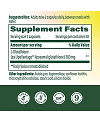 MegaFood High Absorption Liposomal Glutathione Detox Support 60 Capsules