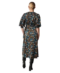 Finery London Women's Kiera Floral-Print Midi Short-Sleeve Dress