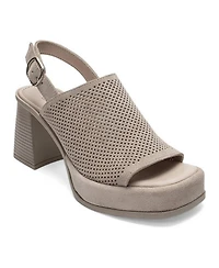 Forever and Always Shoes Women's Penvia Block Heel Leather Platform Sandal