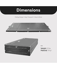 BalanceFrom 4' x 6' x 2" All Purpose Folding Fitness Gymnastics Gym Mat, Grey