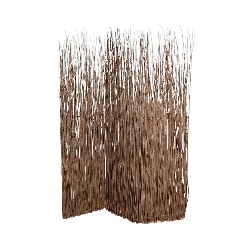 HomeRoots 84" Wood Folding Three Panel Screen Room Divider
