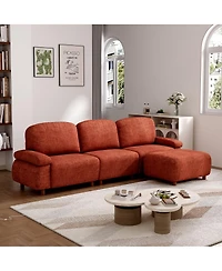 Streamdale Furniture 111" Modern Chenille Modular L-Shaped Sectional Sofa with Ottoman