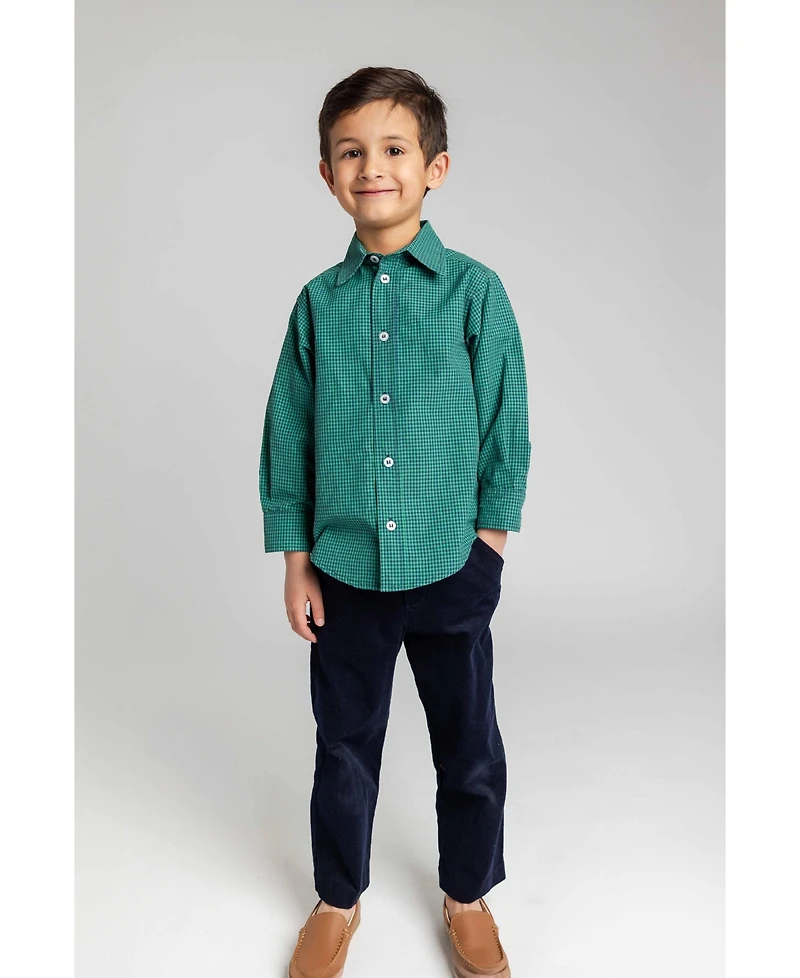 Florence Eiseman Toddler Boys' 2T-5T Check Long-Sleeve Button Down Shirt