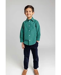 Florence Eiseman Toddler Boys' 2T-5T Check Long-Sleeve Button Down Shirt