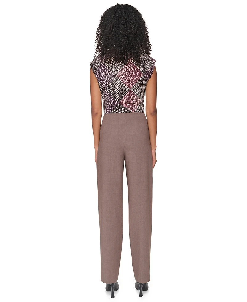 Dkny Women's Pleated Straight-Leg High-Waisted Trousers