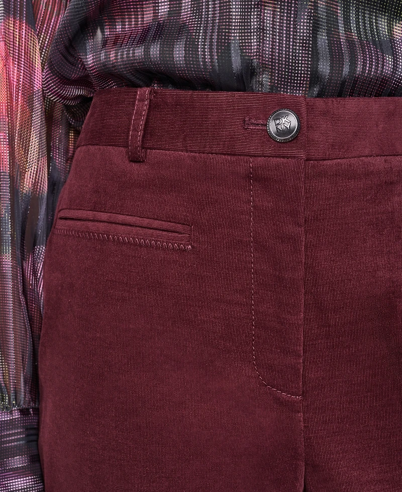 Dkny Women's Stretch High-Waisted Straight-Leg Corduroy Pants
