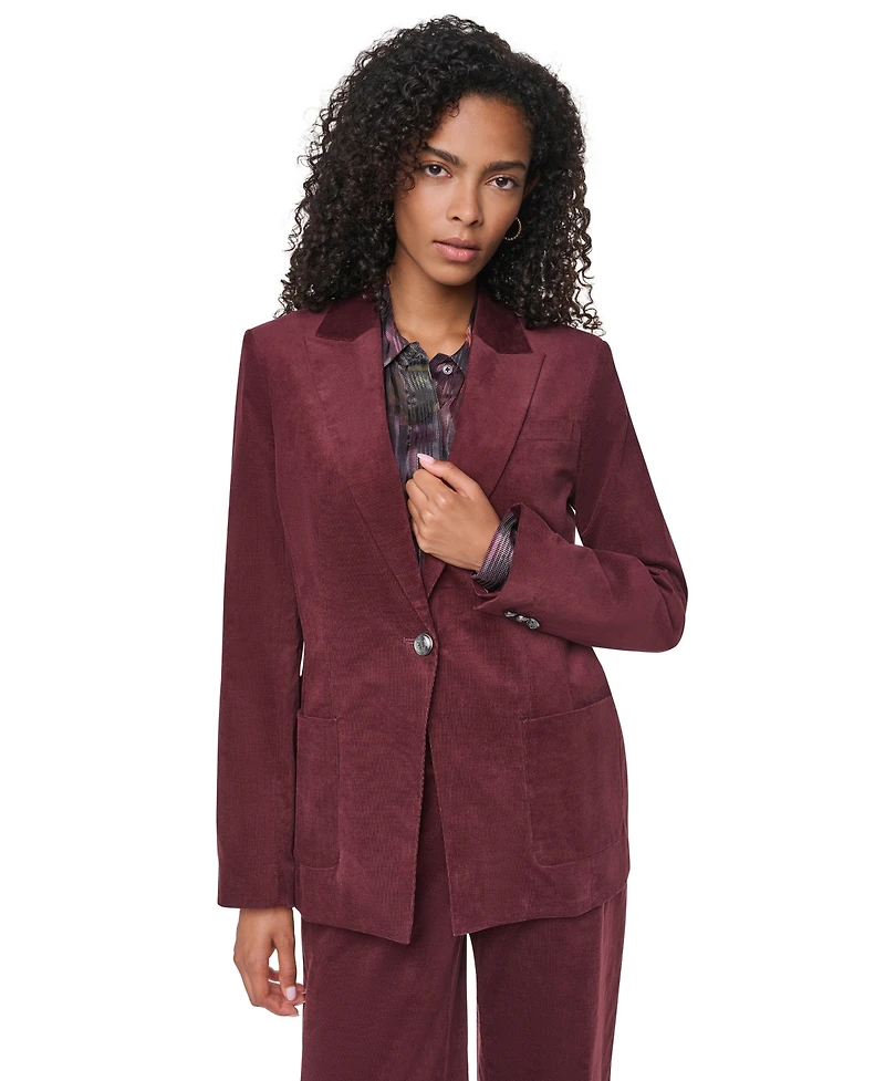 Dkny Women's Stretch Corduroy Tailored Blazer