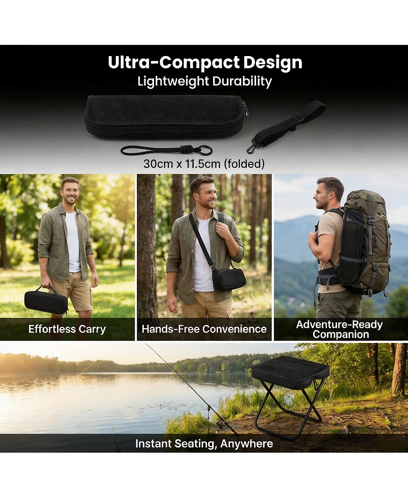 Aofar Foldable Camping Stool Portable Aluminum Seat