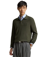 Polo Ralph Lauren Men's Quarter-Zip Polo-Collar Regular-Fit Wool Sweater
