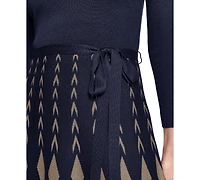 Jessica Howard Women's 3/4 Sleeve Fit & Flare Dress