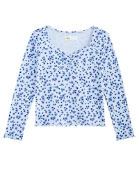 Epic Threads Girls' 4-16 Long-Sleeve Floral-Print Sweetheart-Neckline T-Shirt, Macy's Exclusive