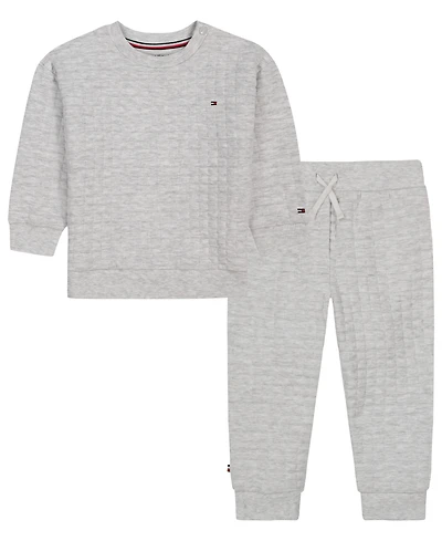 Tommy Hilfiger Baby Boys' Long-Sleeve Crewneck and Joggers, 2-Piece Set