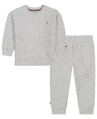 Tommy Hilfiger Baby Boys' Long-Sleeve Crewneck and Joggers, 2-Piece Set