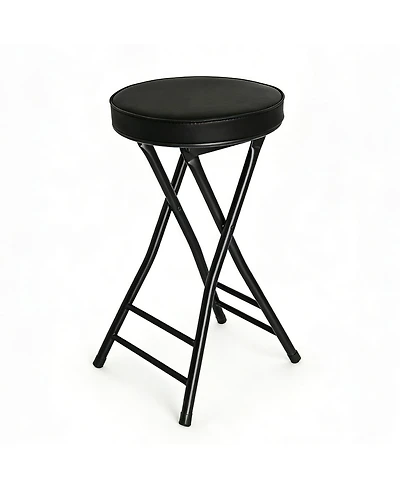 Aofar Folding Stool Portable Bar Chair Leather Padded