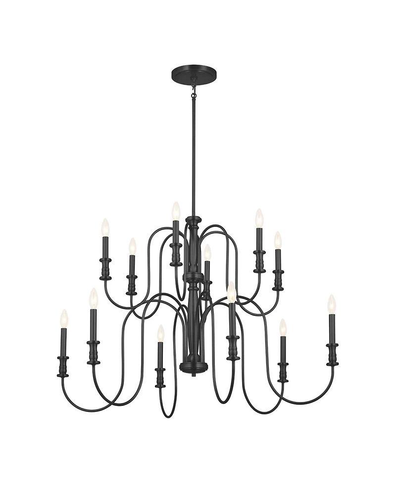 Kichler Karthe 42" Wide Black 12-Light 2-Tier Chandelier