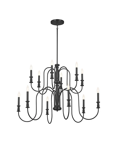 Kichler Karthe 42" Wide Black 12-Light 2-Tier Chandelier
