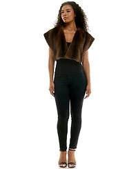 Seni & Cade Juniors' Cropped Faux-Fur Vest