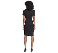 Karl Lagerfeld Paris Women's Scuba-Crepe Short-Sleeve Sheath Dress