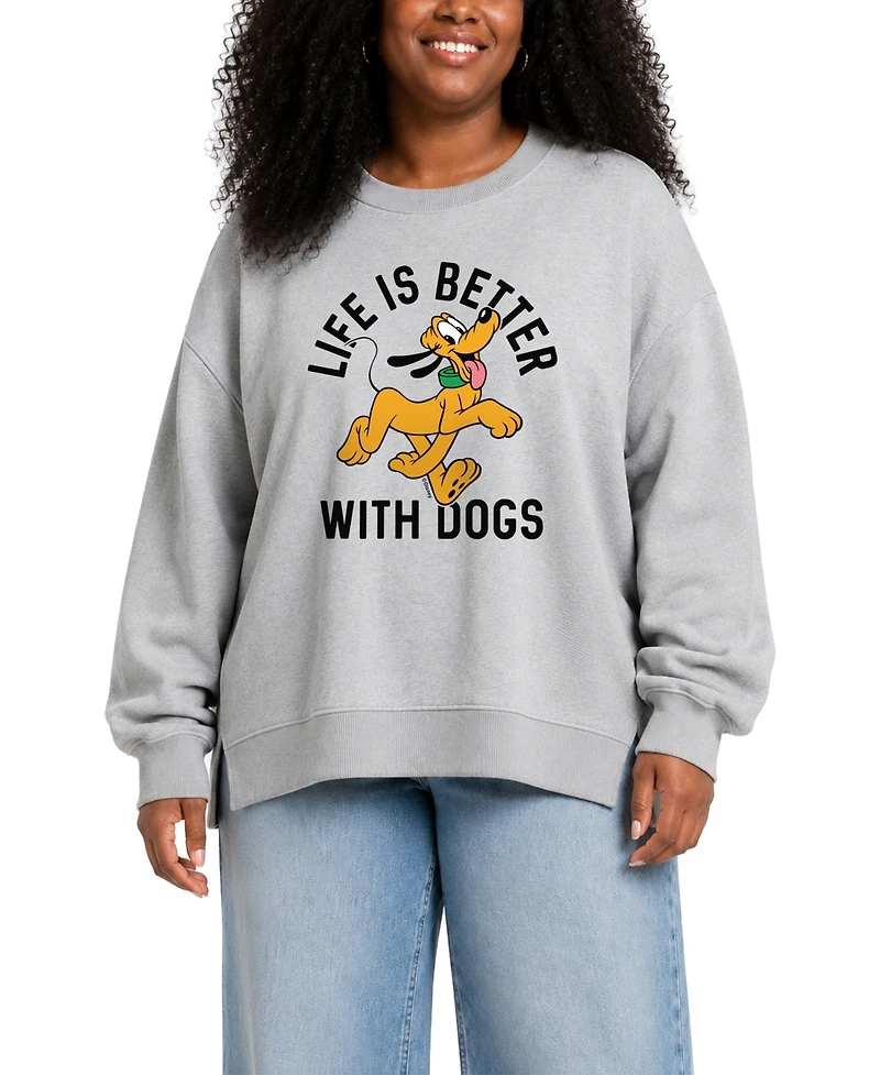 Hybrid Apparel Plus Graphic Crewneck Long-Sleeve Cotton Sweatshirt