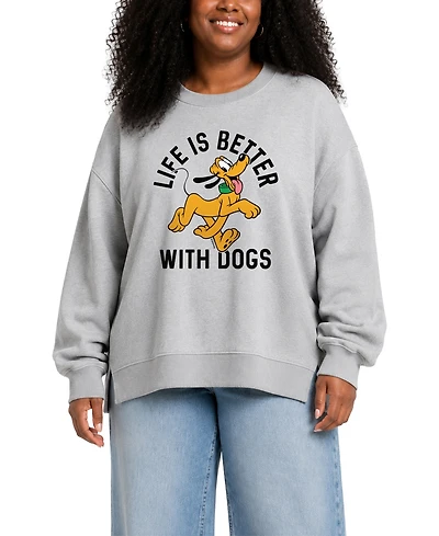 Hybrid Apparel Plus Graphic Crewneck Long-Sleeve Cotton Sweatshirt