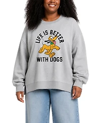 Hybrid Apparel Plus Graphic Crewneck Long-Sleeve Cotton Sweatshirt