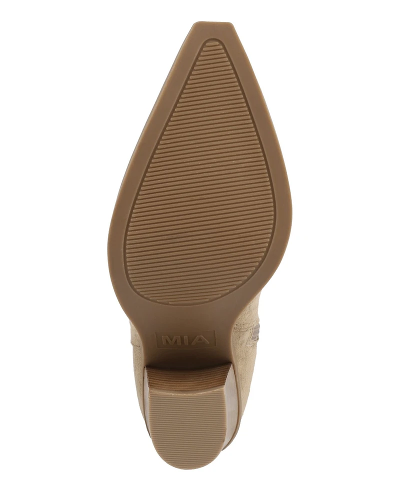 Mia Women's Messini Stacked Heel Pointed Toe Tall Boots