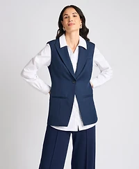 Vince Camuto Women's Twofer Long-Sleeve Collared Work Vest