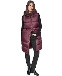 Andrew Marc Women's Kerr Water-Resistant Puffer Vest with Detachable Hood