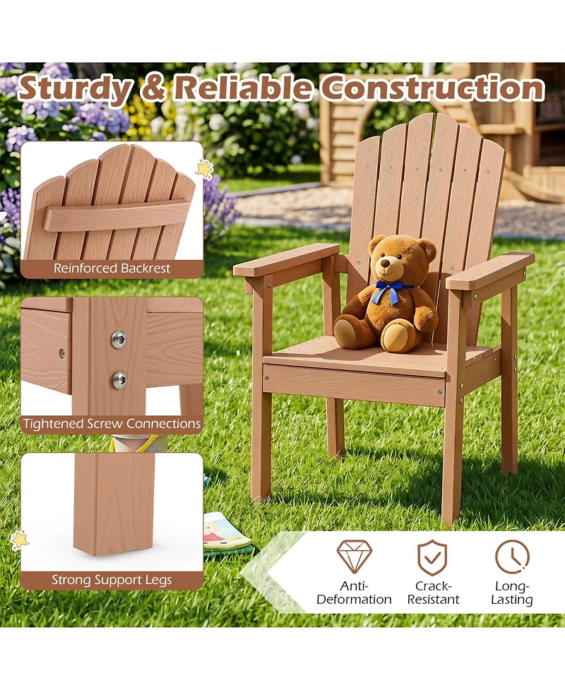 Gymax 4PCS Outdoor Adirondack Chair Patio Hips Chairs w/High Backrest Wide Armrests
