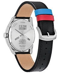 Citizen Men's Duel Black Leather Strap Watch 42mm