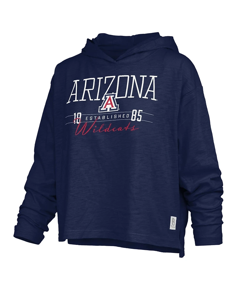 Pressbox Women's Arizona Wildcats Castillo Hooded Oversized Slub Long-Sleeve Graphic T-Shirt