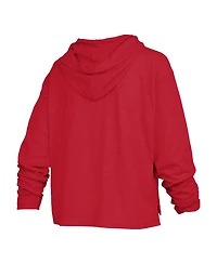 Pressbox Women's Texas Tech Red Raiders Nelson Arch Over Logo Hooded Oversized Slub Long-Sleeve T-Shirt