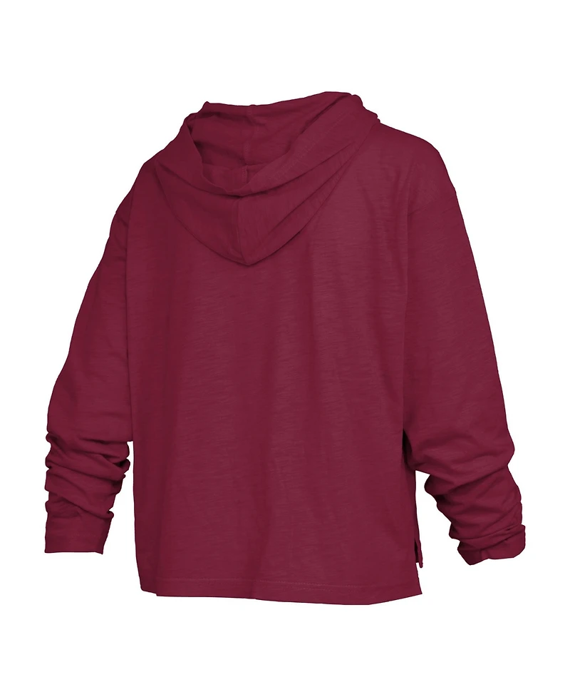 Pressbox Women's Florida State Seminoles Nelson Oversized Slub Hooded Long-Sleeve T-Shirt