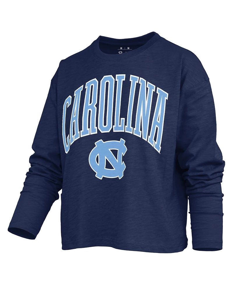 Pressbox Women's North Carolina Tar Heels Motley Dropped-Shoulder Boxy Long-Sleeve T-Shirt