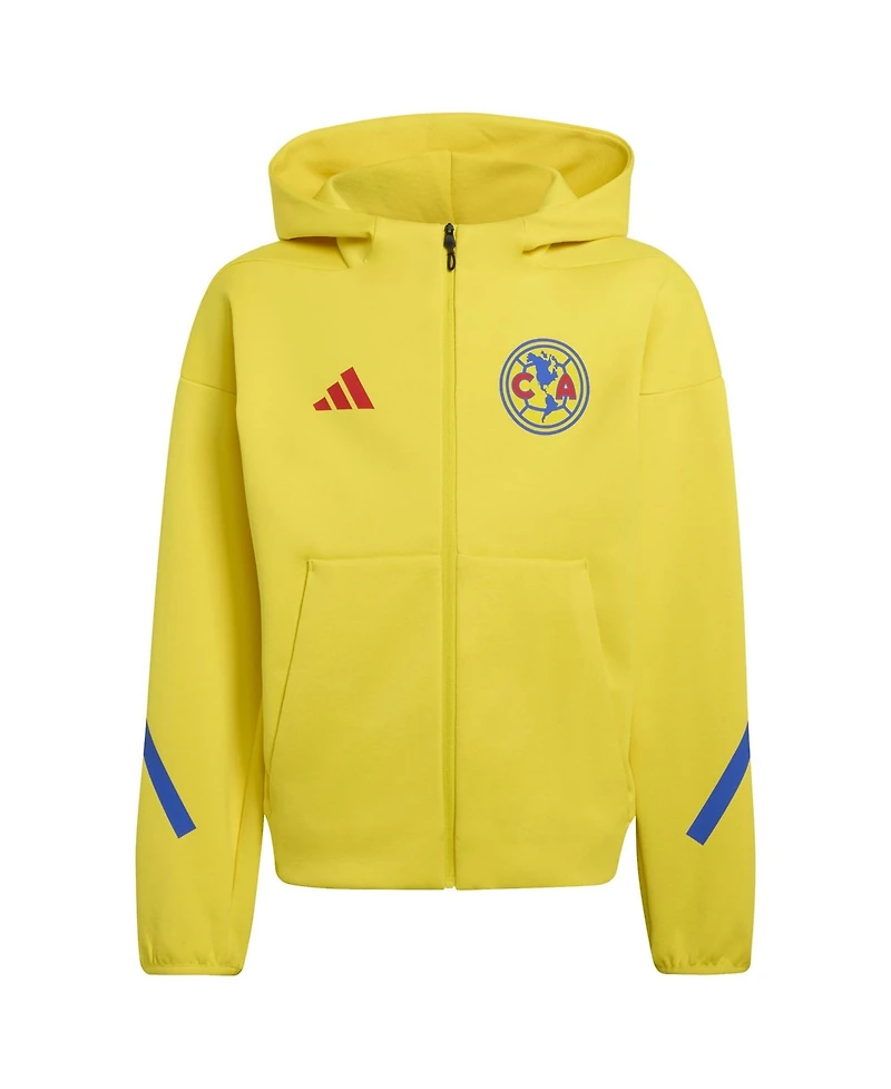 Adidas Boys' and Girls' Club America 2025/26 Club Anthem Full-Zip Hooded Hoodie Jacket