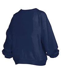 Pressbox Women's Michigan Wolverines Janice Oversized Cropped Pullover Sweatshirt