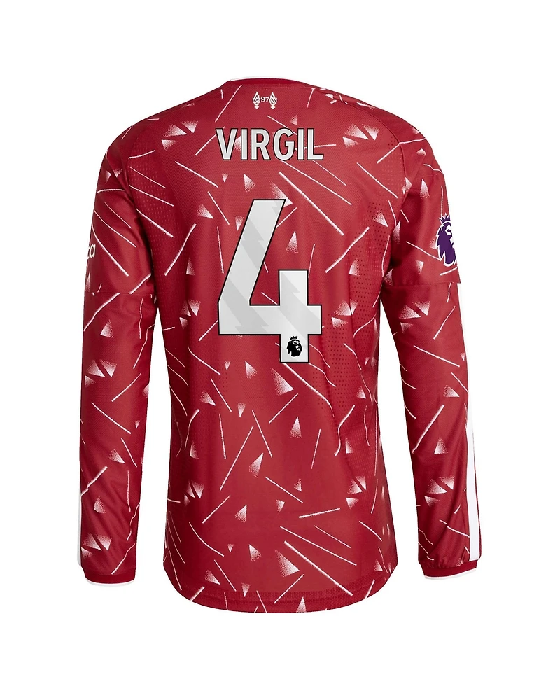 Adidas Men's Liverpool Virgil van Dijk 2026/27 Home Authentic Long Sleeve Slim Fit Jersey