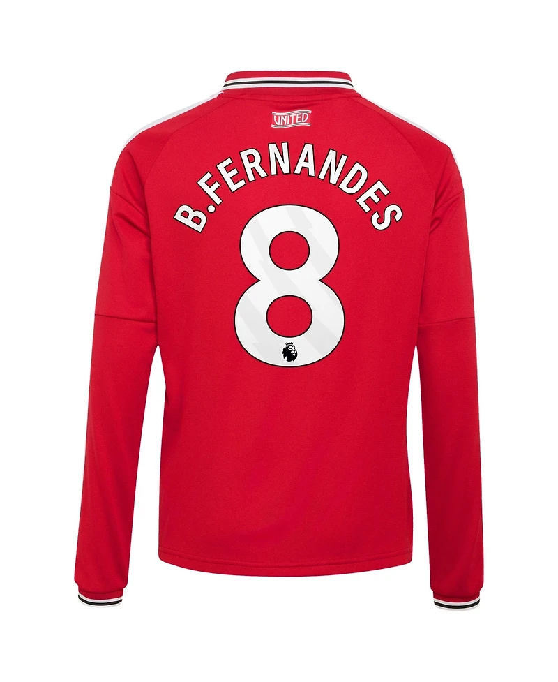 Adidas Boys' and Girls' Bruno Fernandes 2026/27 Home Long-Sleeve Polo Collar Jersey