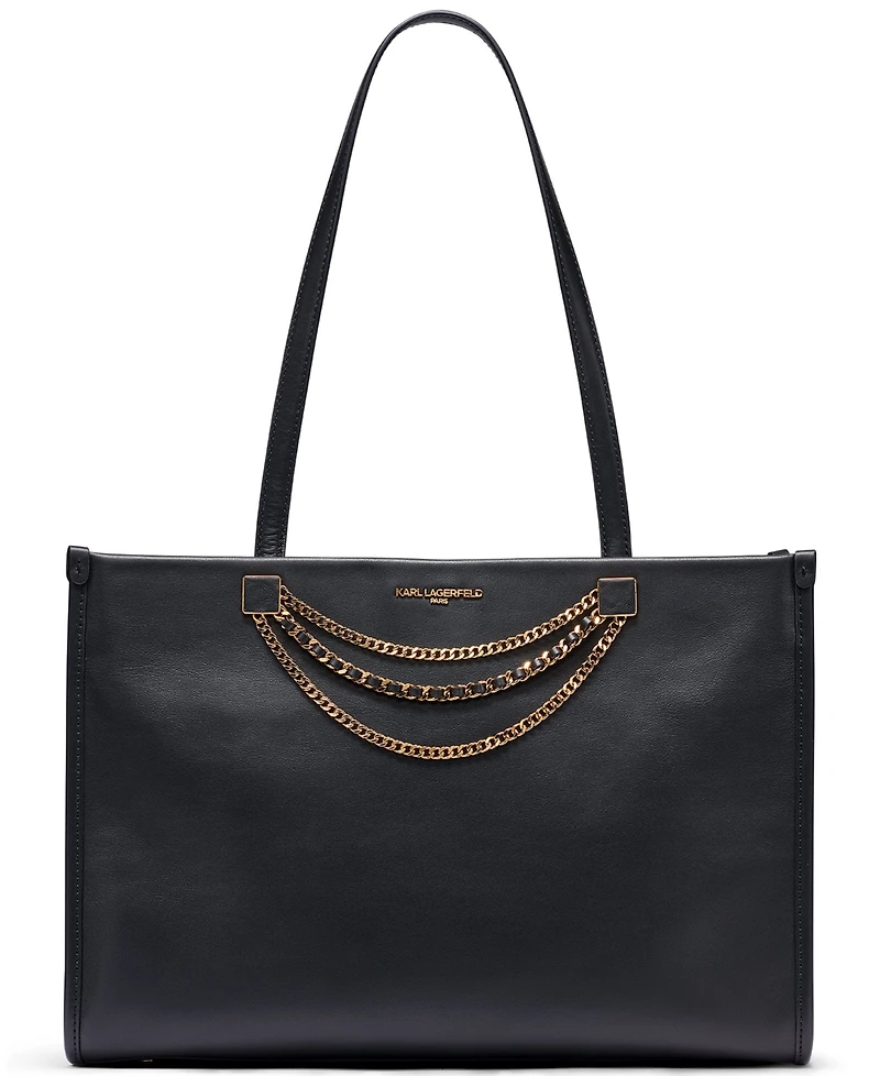 Karl Lagerfeld Paris Jade Large Leather Laptop Tote Handbag