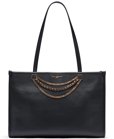 Karl Lagerfeld Paris Jade Large Leather Laptop Tote Handbag
