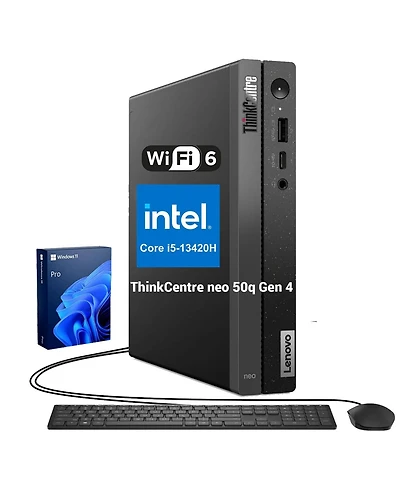 Lenovo ThinkCentre neo 50q Business Mff Desktop, Intel Core i5-13420H, Intel Uhd Graphics, 32GB DDR4, 512GB Ssd, Wi-Fi 6, Win11 Pro