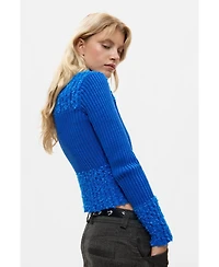 Desigual Women's Long-Sleeve Full-Zip Mock Neck Cardigan