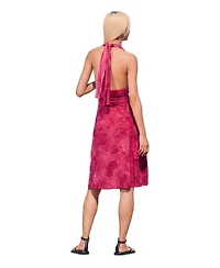 Desigual Women's Flocked halter dress