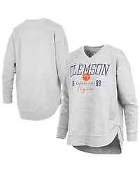 Pressbox Women's Clemson Tigers Marcus East Hall Poncho V-Neck Sweatshirt