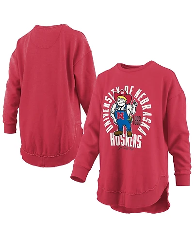 Pressbox Women's Nebraska Huskers Blitz Fleece-Lined Graphic Crewneck Sweatshirt