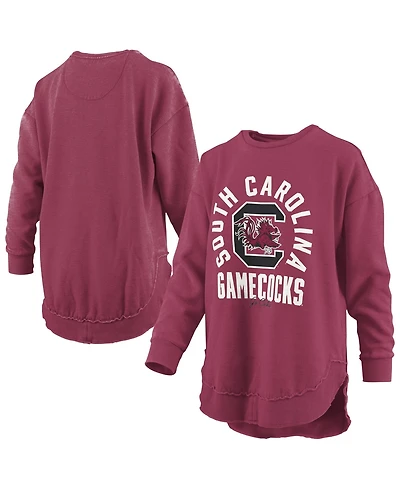 Pressbox Women's South Carolina Gamecocks Blitz Fleece-Lined Dropped-Shoulder Crewneck Sweatshirt