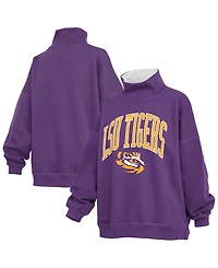 Pressbox Women's Lsu Tigers Oversized Mock Neck Sweatshirt